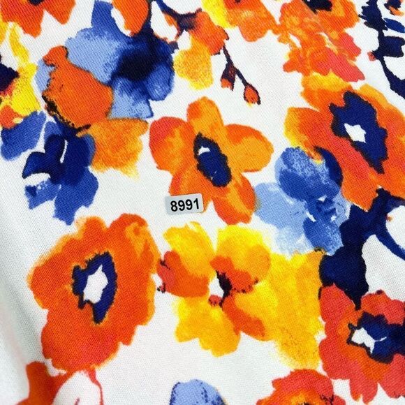 Lands' End Sweater Womens Large Multicolor Supima Cotton Floral Cardigan NWT - Picture 10 of 10